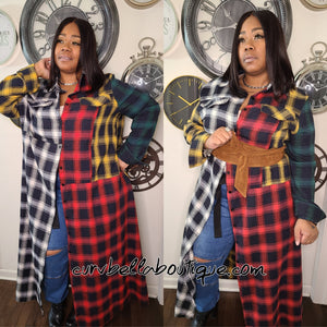 Plaid Me Maxi Cardigan